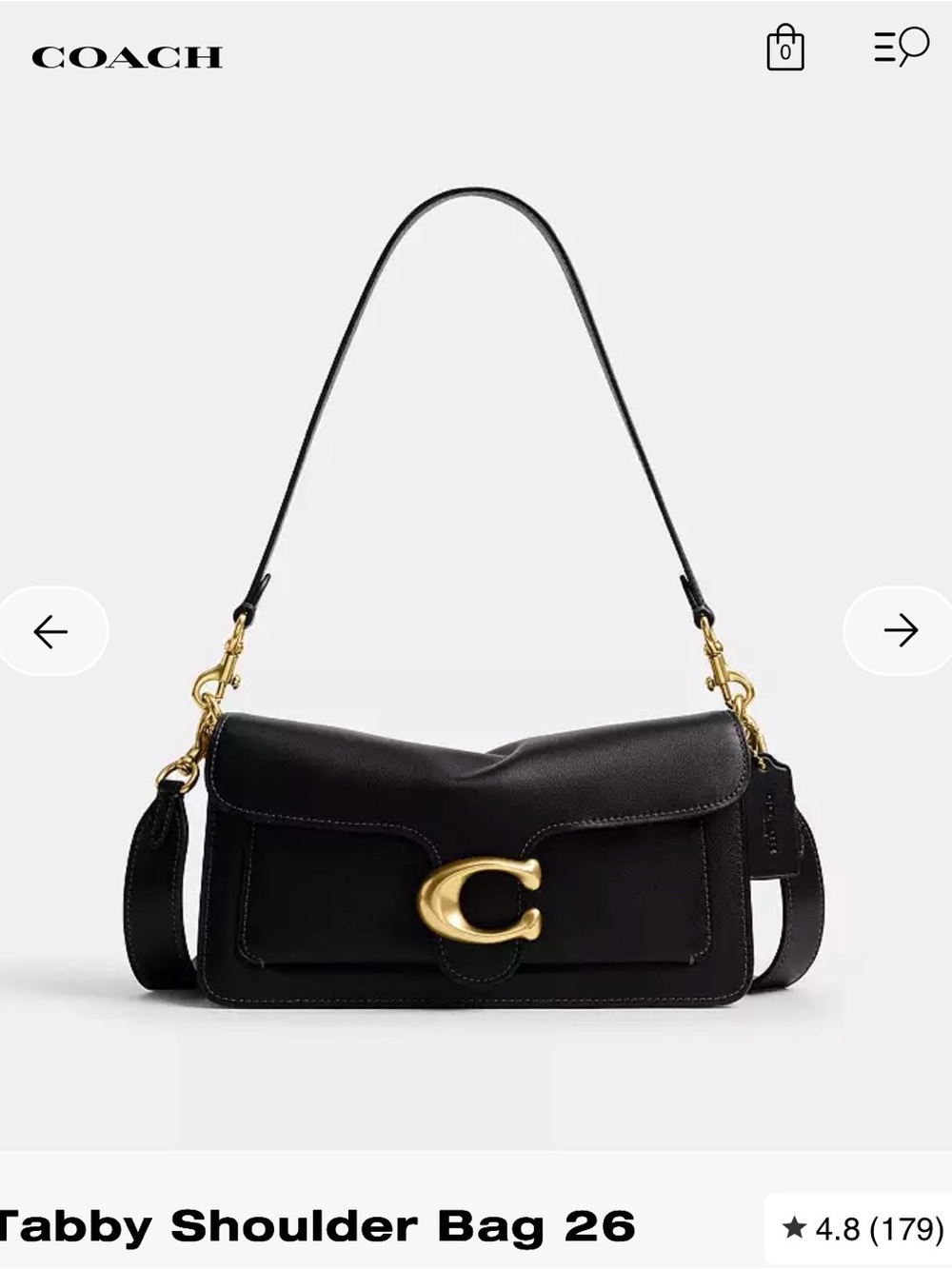 Coach Tabby Shoulder Bag 26 in Black with Gold Hardware - Picture 1 of 10